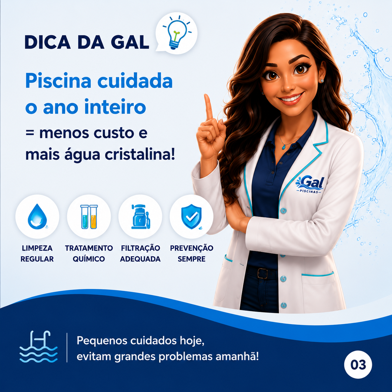 Piscina limpa cristalina em casa de praia Búzios