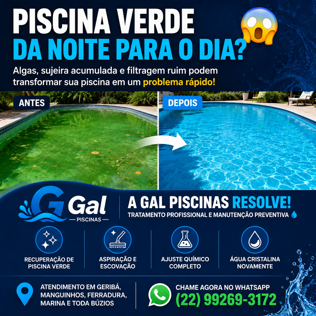 Decantação de Piscinas em Búzios