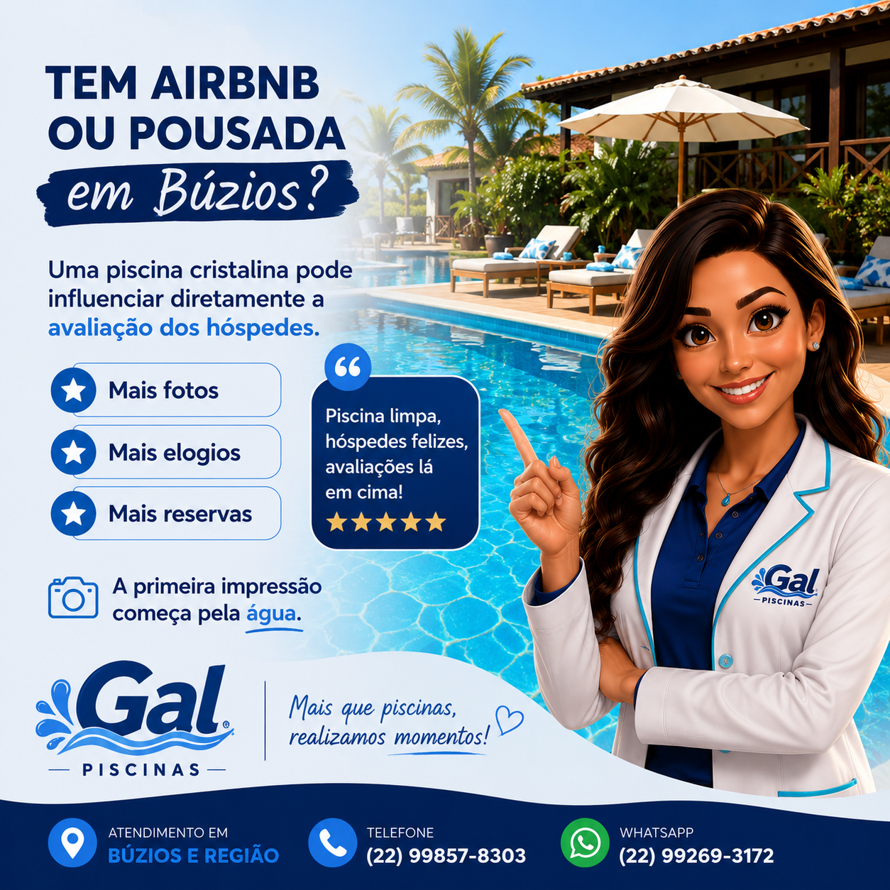 Limpeza de Piscina para Airbnb em Búzios